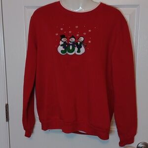 KT Classics by Kenneth Too Women's L Vintage Holiday Sweatshirt Red